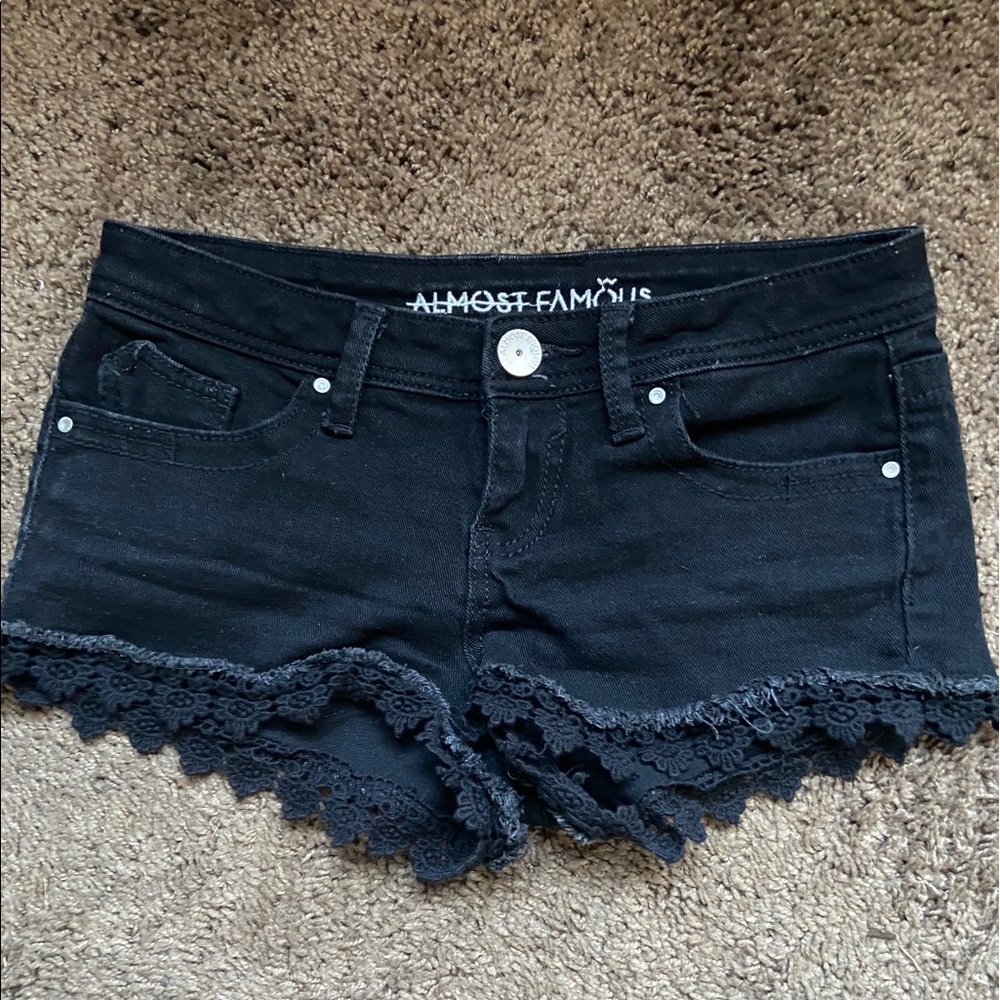Almost Famous booty Shorts Size 1 Lace fringe